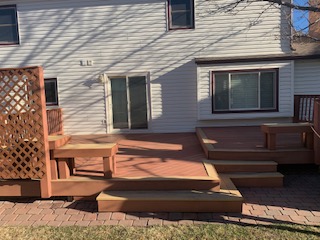 Wood deck before installation of paver deck Denver CO 
