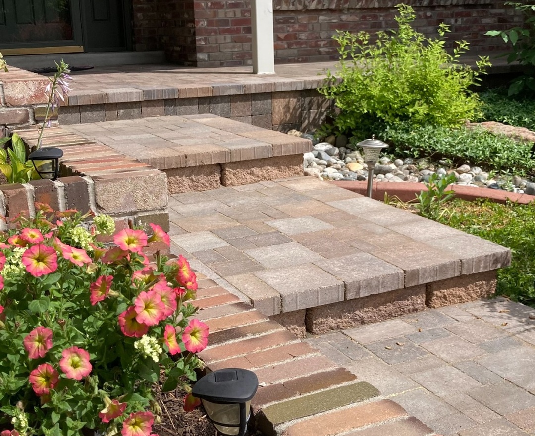 Paver front entries installation by Stone Creek Hardscapes in Colorado