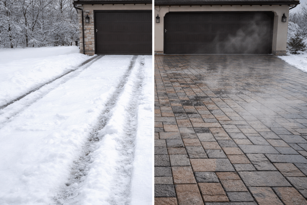 Heated Paver Driveways Denver | Snow Melt Driveway Systems