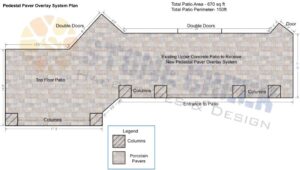 pedestal paver installation plan for elevated rooftop and outdoor living space in Denver Colorado